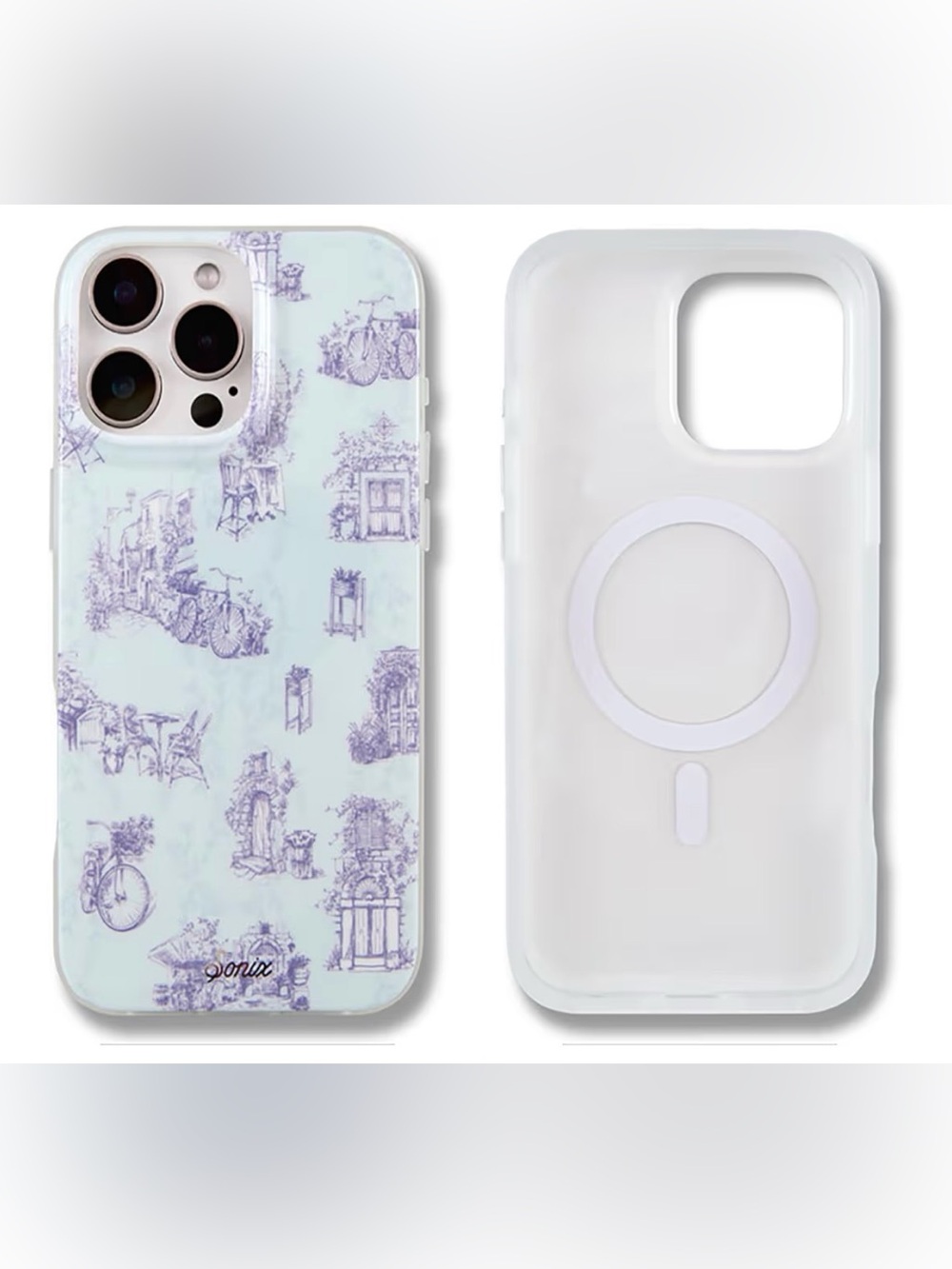 Sonix Light Blue Toile Floral iPhone 16 Pro Max Case - Picture 2 of 6